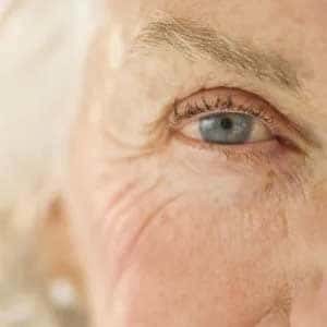 Close up image of elderly lady's eye area