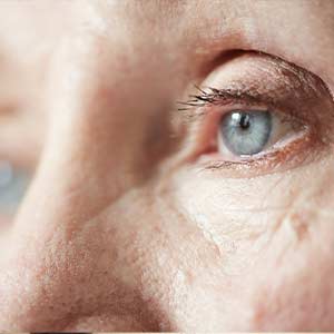 Close up image of elderly lady's eye area